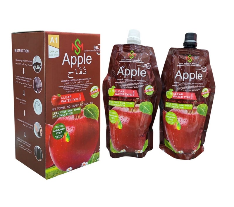 ابل  كريم صبغة شعر خالي من المونيا بني غامق 500 مل+ 500مل - Image 1